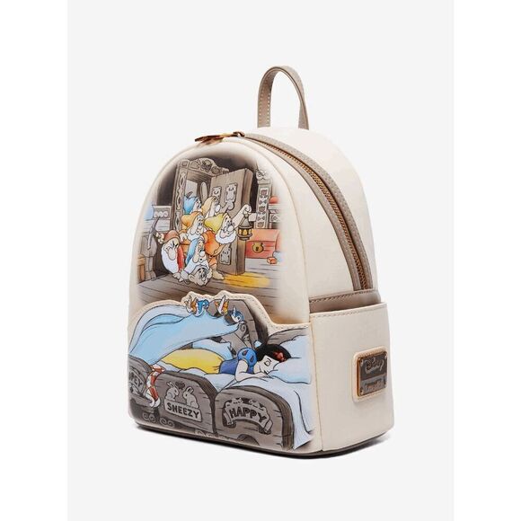 Loungefly Disney Snow White and the Seven Dwarfs Sleeping Scene Mini Backpack - Picture 3 of 5